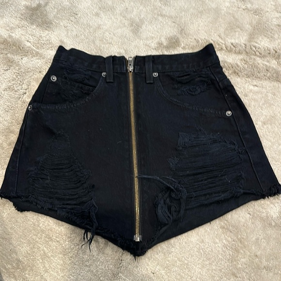 Carmar Dresses & Skirts - Carmar black denim black skirt.  Zip front accent-size 24- 00